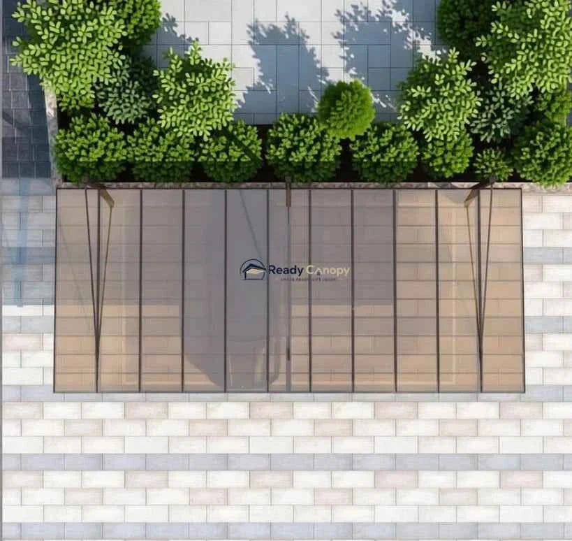 Back-Pull Cantilever Double Carport - Brown