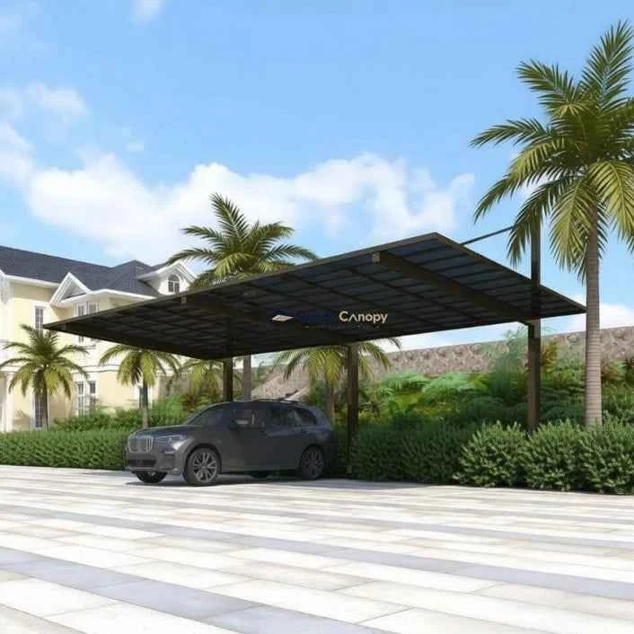 Back-Pull Cantilever Double Carport - Champagne
