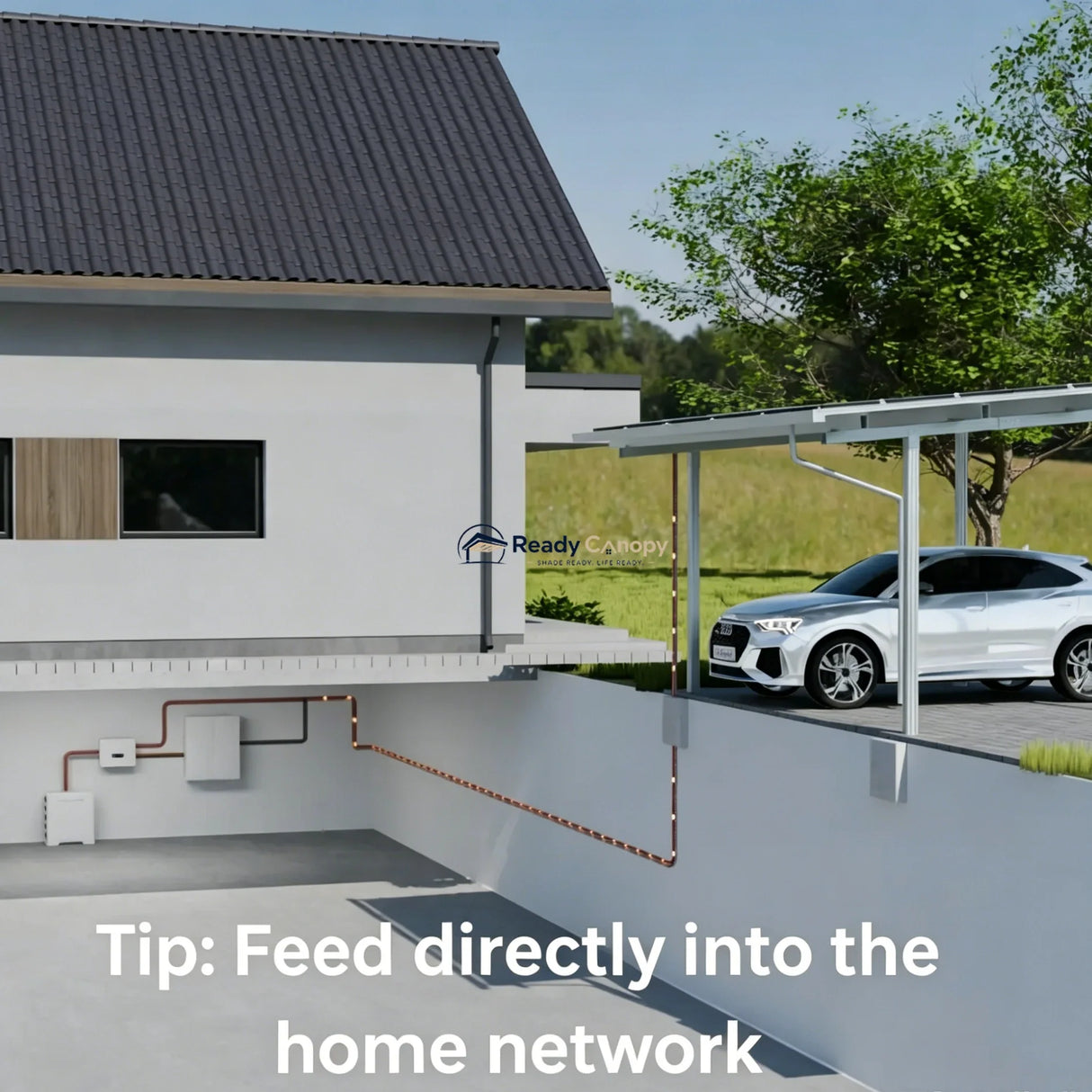 Single Solar Carport Kit Black(Includes Solar Modules)