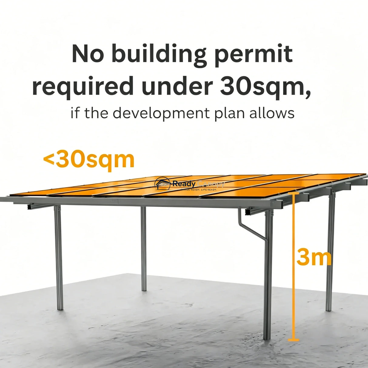 solar carport with 9 modules, 4kW capacity, and 450W panels
