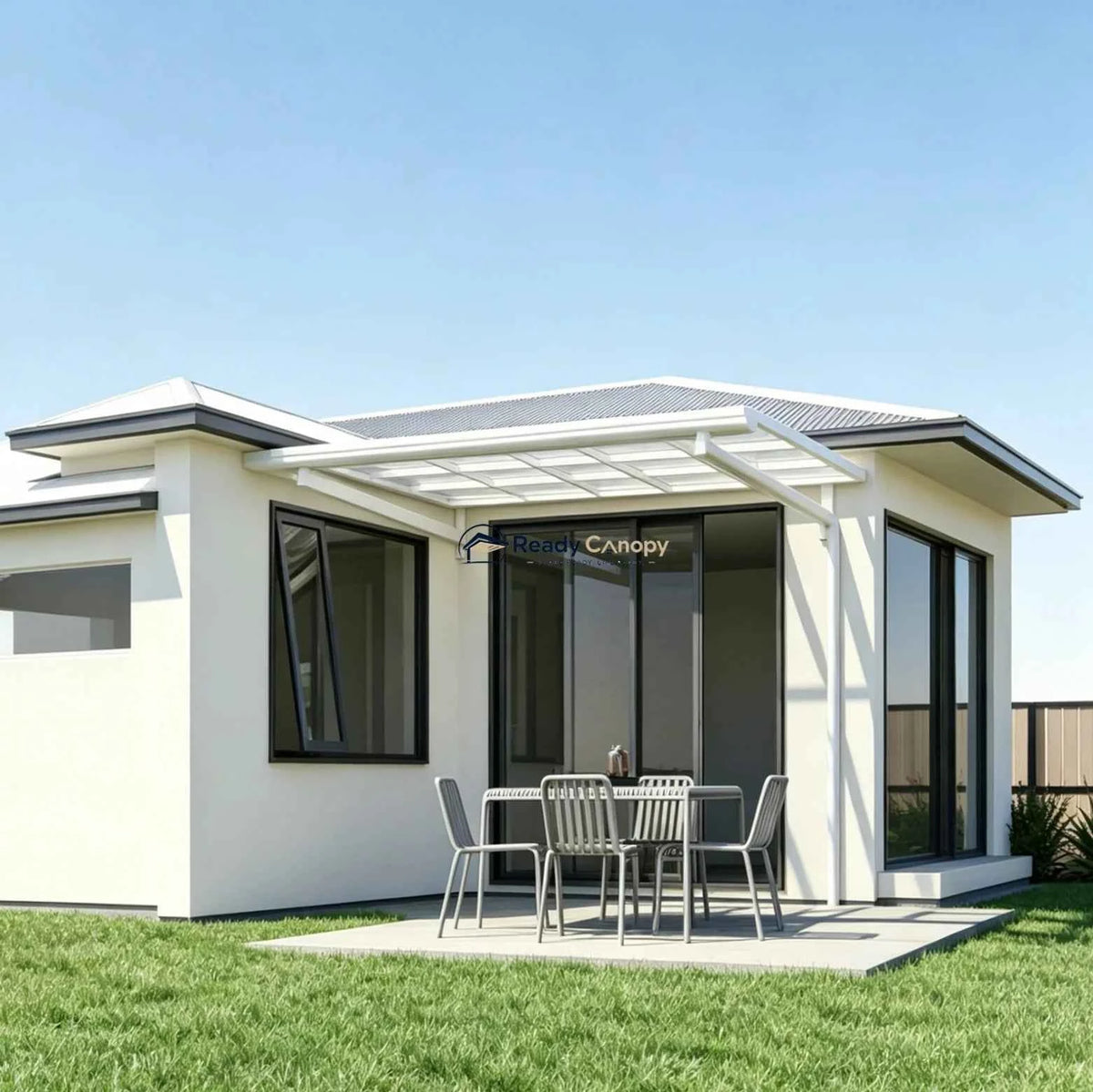 L Shape Awning White