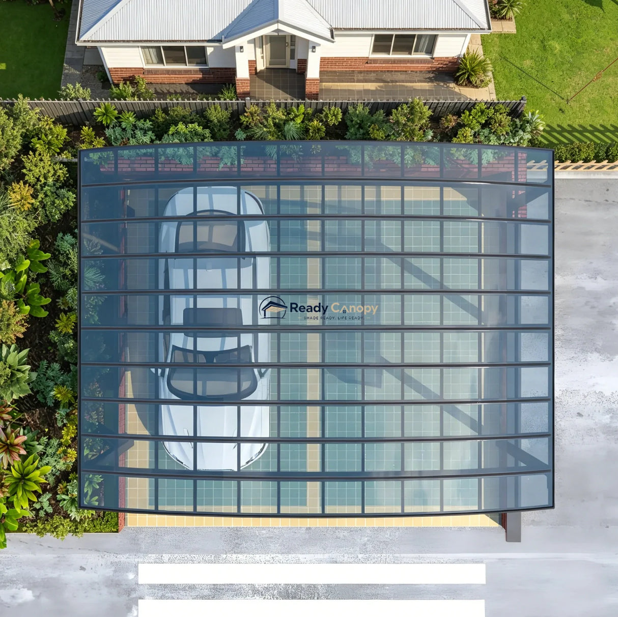 M-Shape Double Carport - Grey