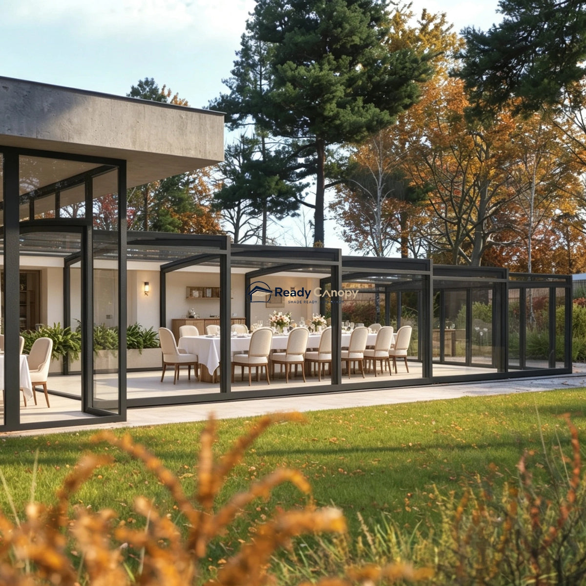Custom Freestanding Retractable Sunroom Kits - Ready Canopy