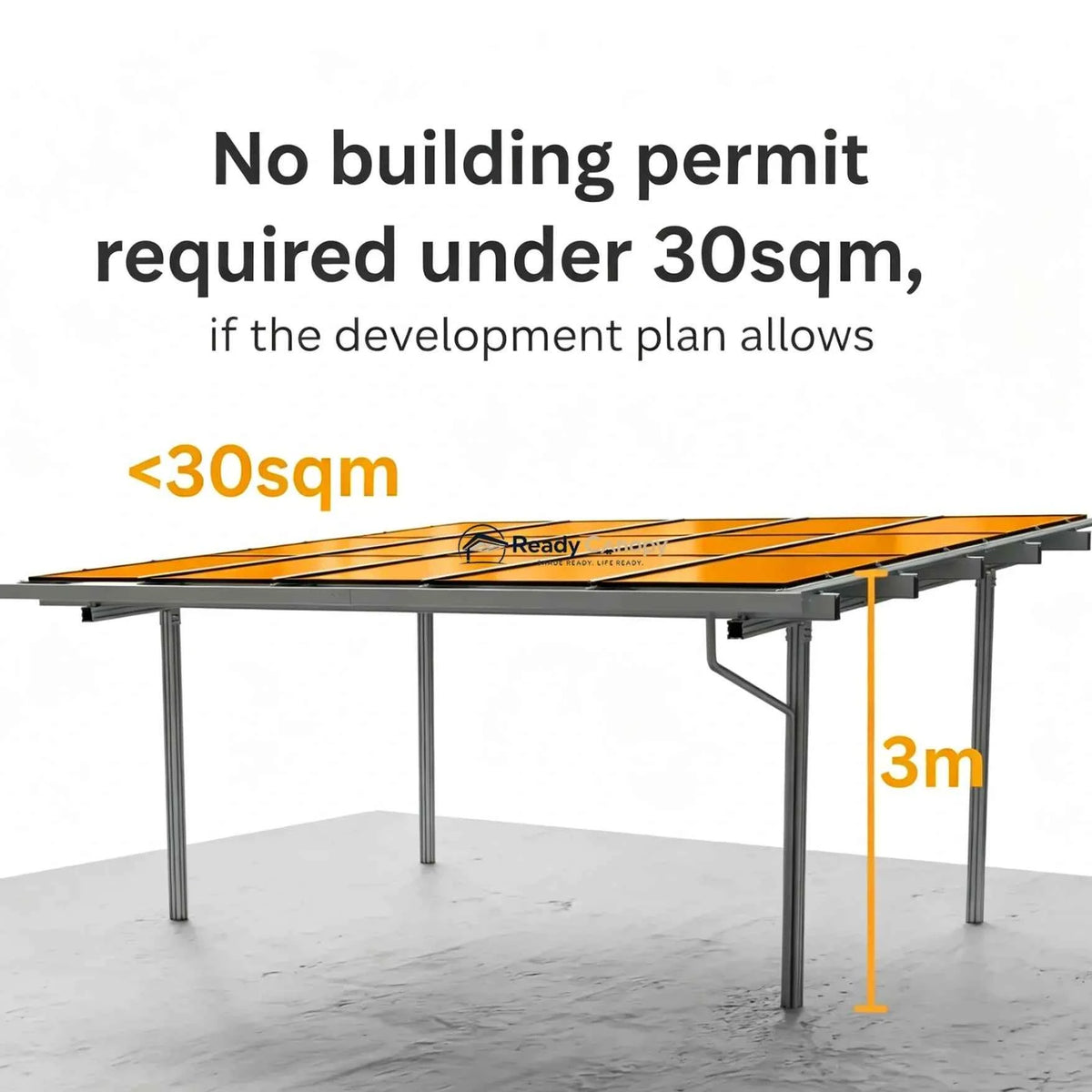 Double Solar Carport Kit Silver - Ready Canopy