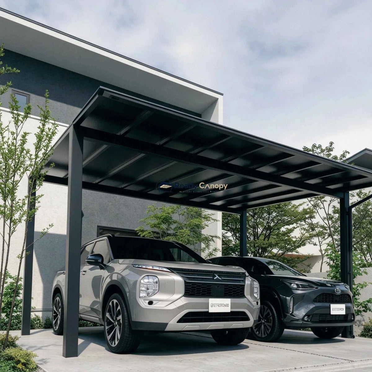 Insulated Double Carports Kit - Grey - Ready Canopy