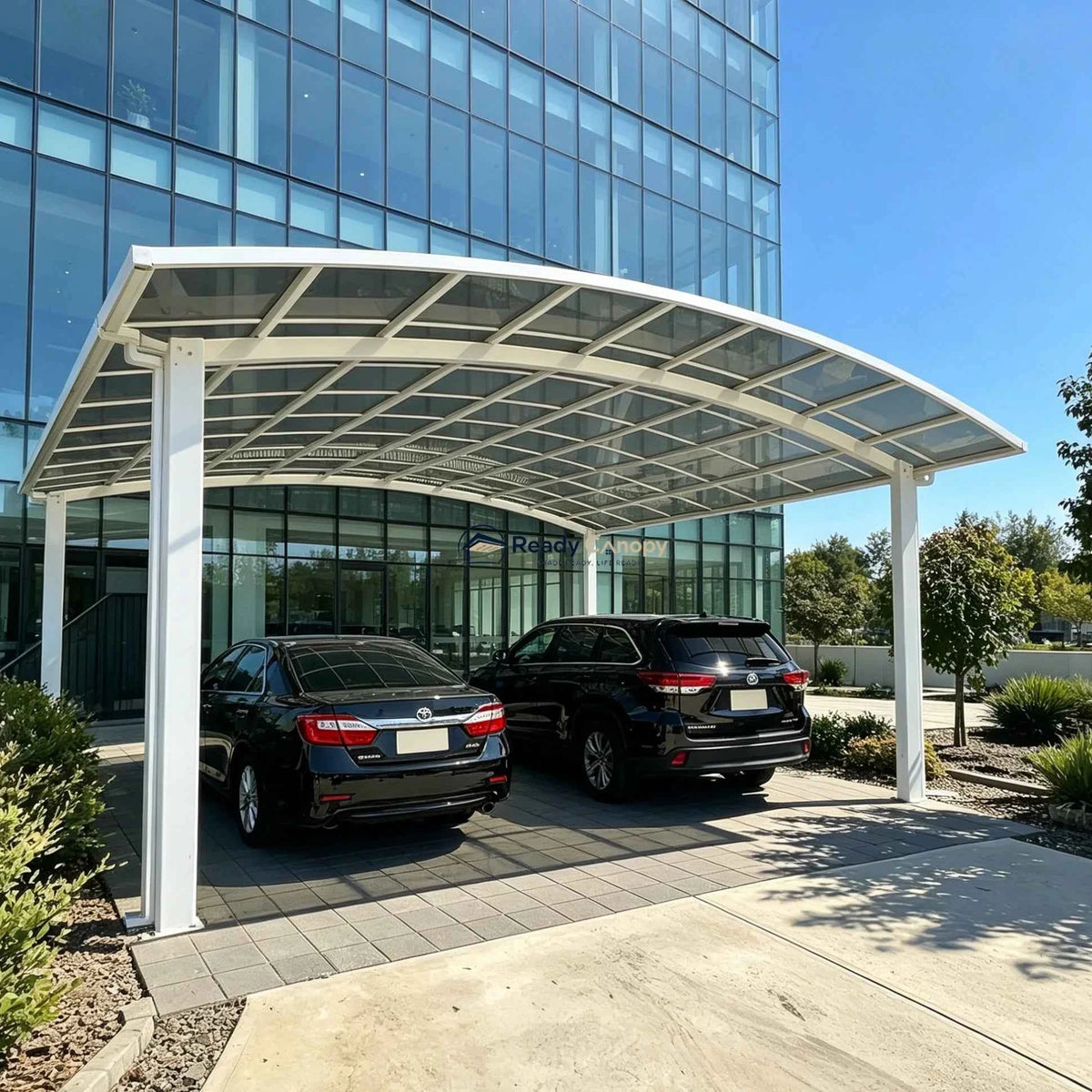 M-Shape Double Carport - White - Ready Canopy