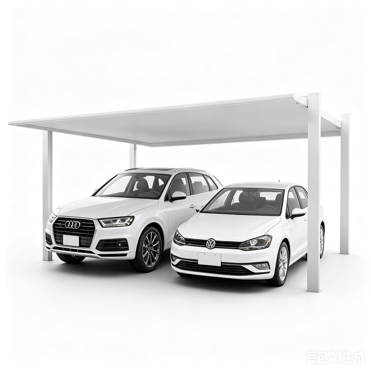 Minimalist Full-Aluminum Double Carport - Ready Canopy