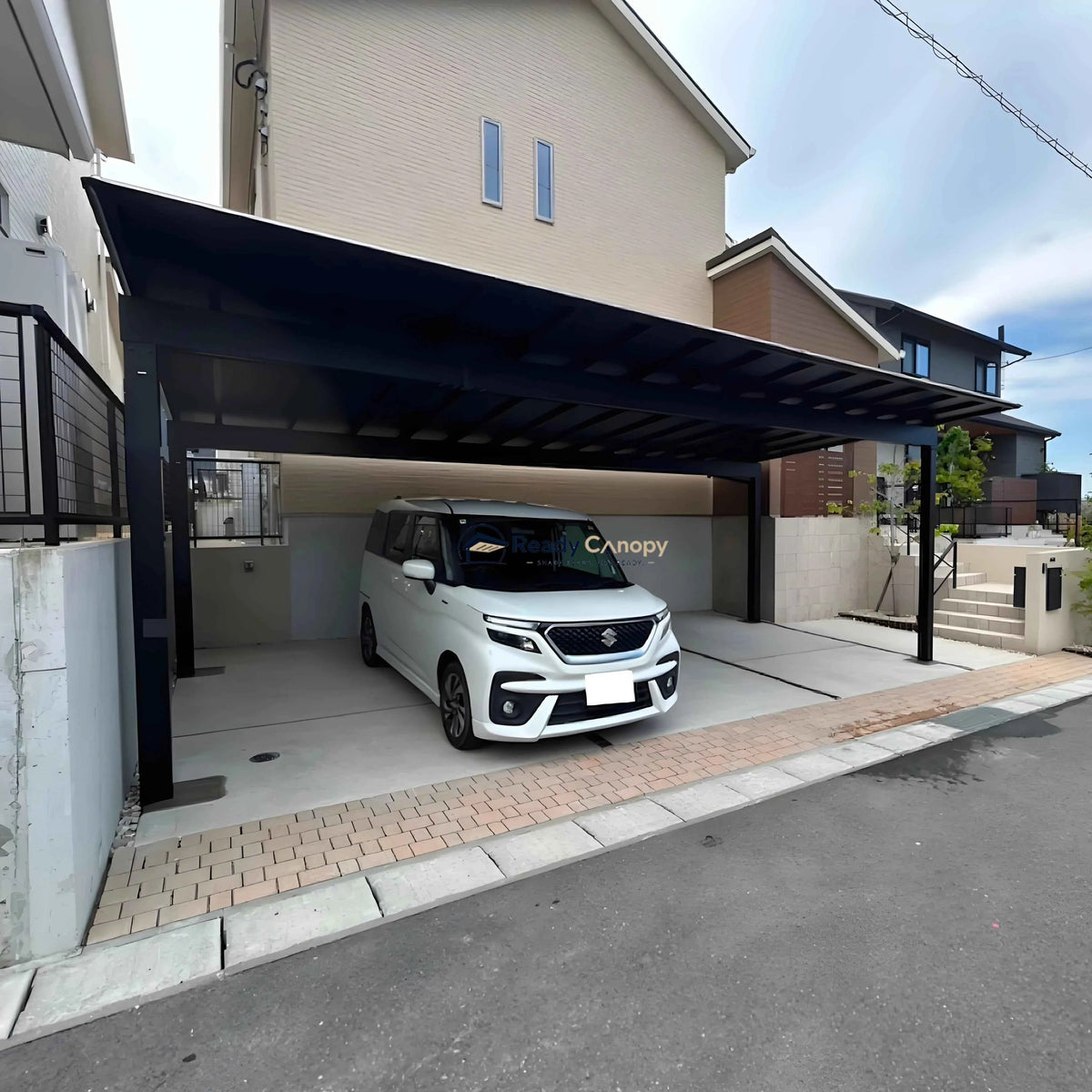 Minimalist Full-Aluminum Double Carport - Ready Canopy