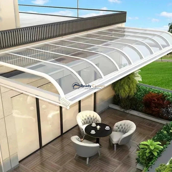 Aluminium Frame Awning - White — roof structure detail