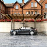 L Shape Cantilever Single Carport - Champagne