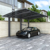 L Shape Cantilever Single Carport - Grey