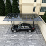 L Shape Cantilever Single Carport - Grey
