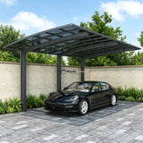 L Shape Cantilever Single Carport - Grey