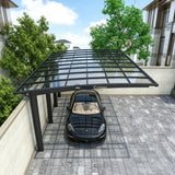 L Shape Cantilever Single Carport - Grey