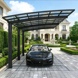L Shape Cantilever Single Carport - Grey
