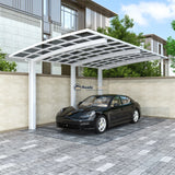 L Shape Cantilever Single Carport - White