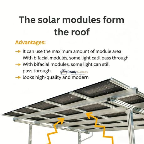 Technical sketch of solar module structure with detailed dimensions