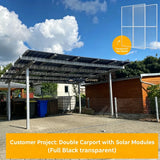 Double Solar Carport Kit Black(Includes Solar Modules)