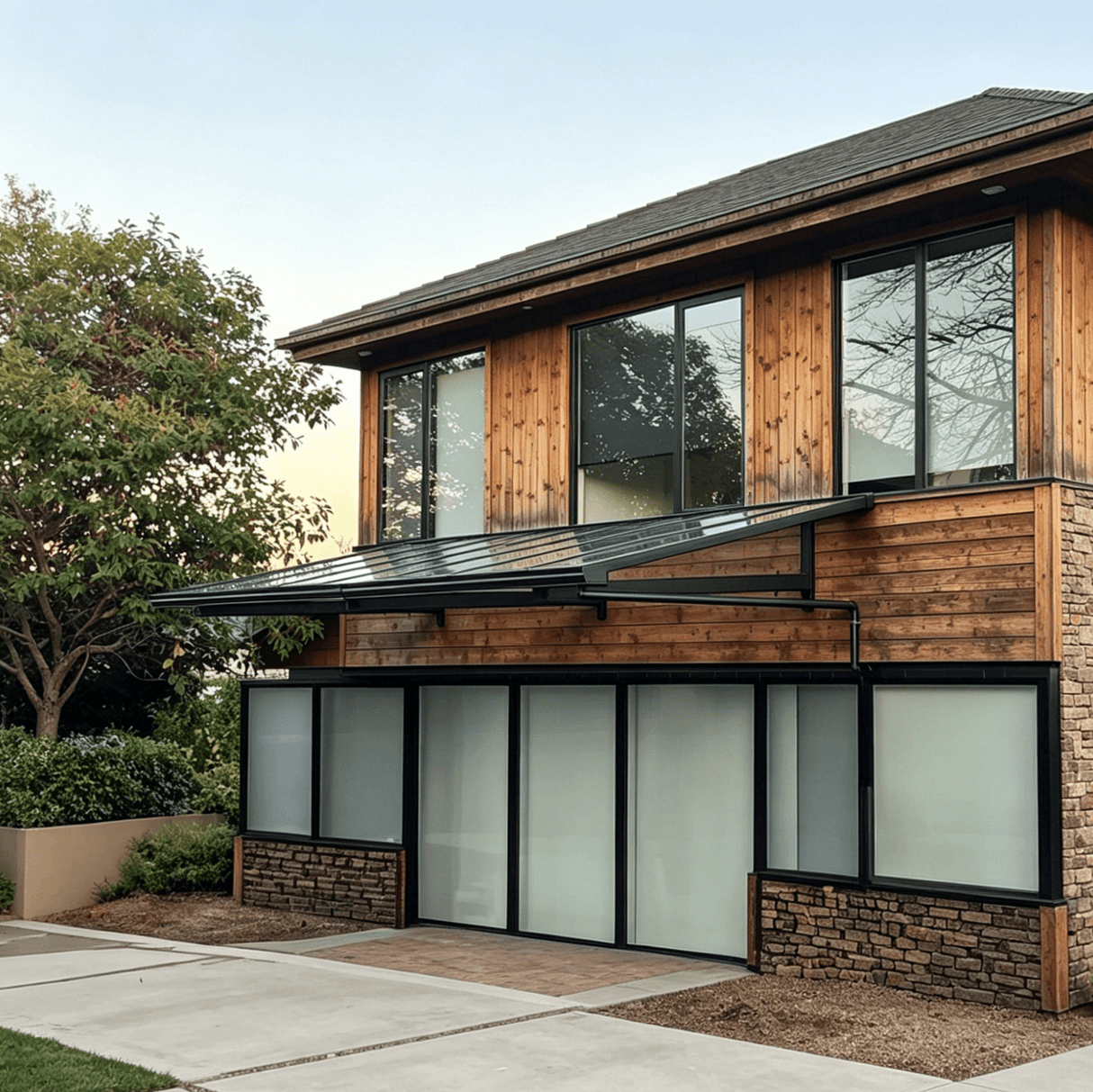 L Shape Awning Grey