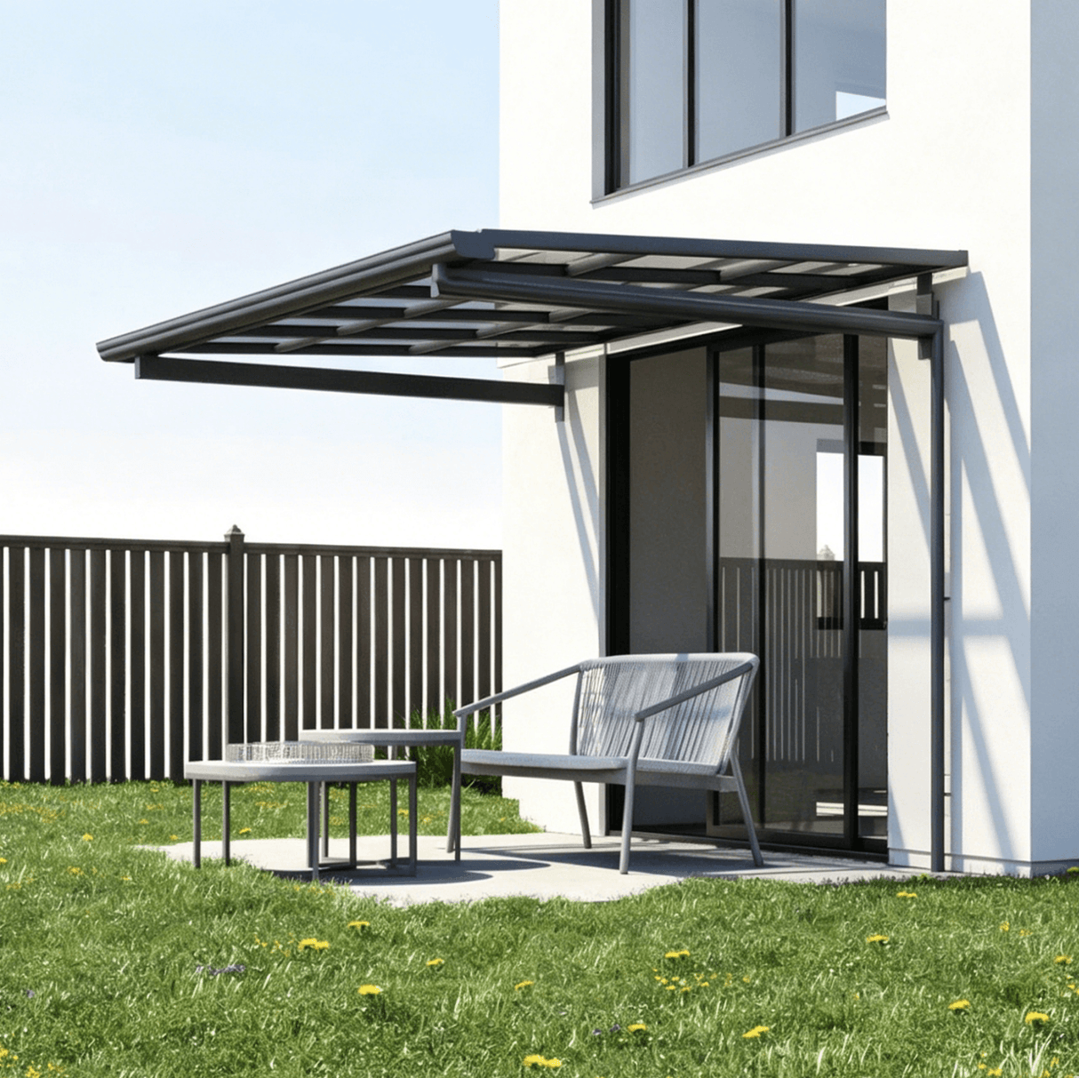 L Shape Awning Grey