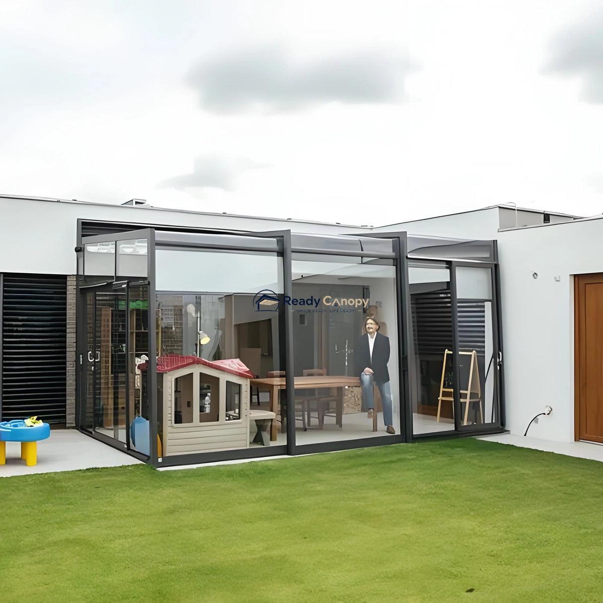 Wall-Mounted Retractable Sunroom