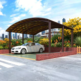 M-Shape Double Carport - Brown