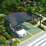 M-Shape Double Carport - Champagne