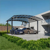 M-Shape Double Carport - Grey
