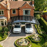 M-Shape Double Carport - Grey