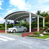 M-Shape Double Carport - White
