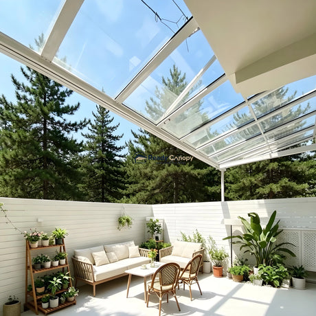 Patio Cover Kit - White — corner and mounting detail