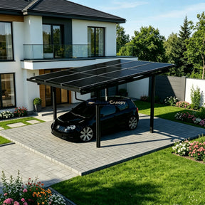 Single Solar Carport 4kW Kit Black with 9 Solar