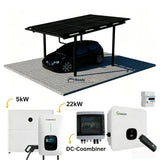 Single Solar Carport 4kW Kit Black with 9 Solar