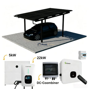 Single Solar Carport 4kW Kit Black with 9 Solar