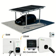 solar carport with 9 black solar panels and silver frame
