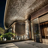 Custom Commercial Aluminum Solid Panel Canopy with Fiber Optic Starry Sky Effect - Ready Canopy