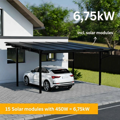 Double Solar Carport Kit Black - Ready Canopy