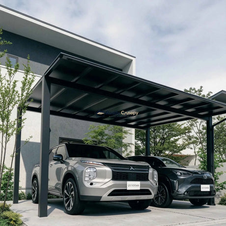 Insulated Double Carports Kit - Grey - Ready Canopy