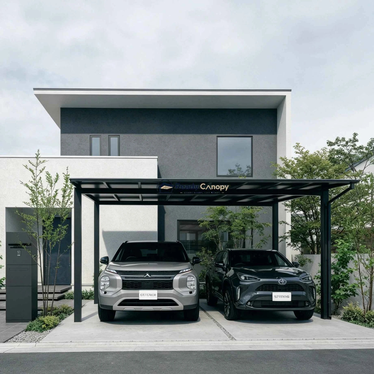 Insulated Double Carports Kit - Grey - Ready Canopy