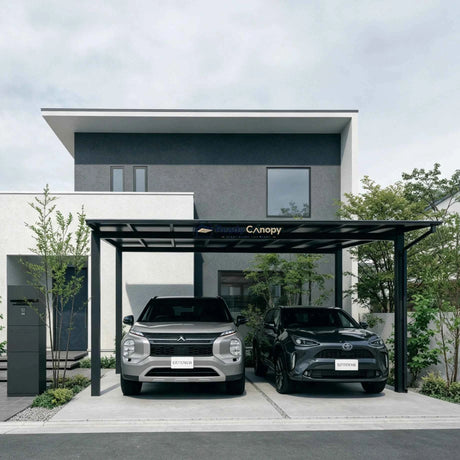 Insulated Double Carports Kit - Grey - Ready Canopy