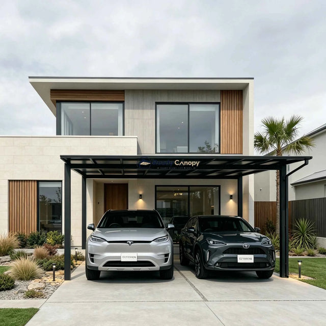 Insulated Double Carports Kit - Grey - Ready Canopy