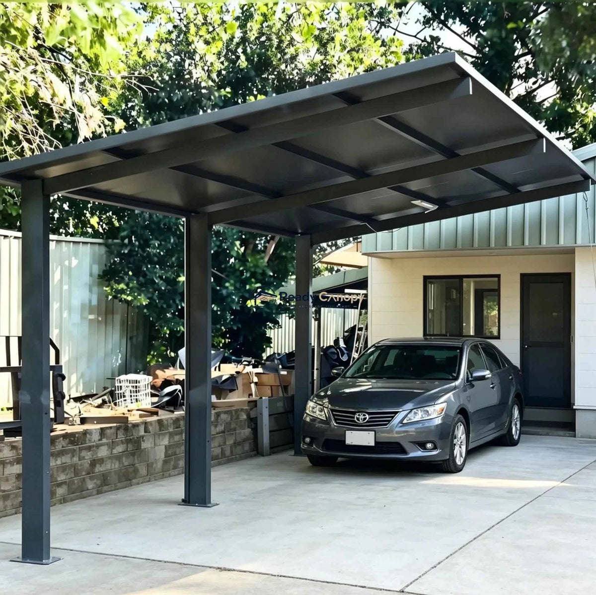 Insulated Single Carports Kit - Grey - Ready Canopy