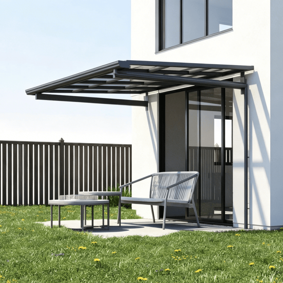 L Shape Awning Grey - Ready Canopy