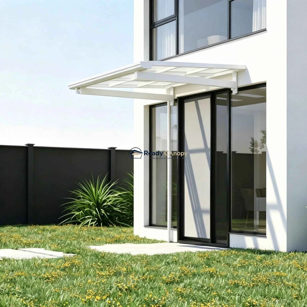 L Shape Awning White - Ready Canopy