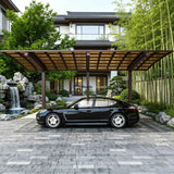 L Shape Cantilever Single Carport - Brown - Ready Canopy