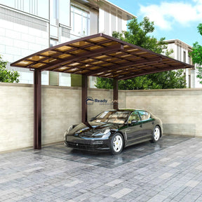 L Shape Cantilever Single Carport - Brown - Ready Canopy