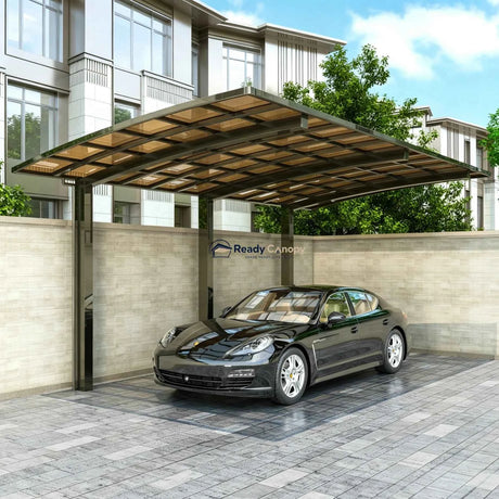 L Shape Cantilever Single Carport - Champagne - Ready Canopy