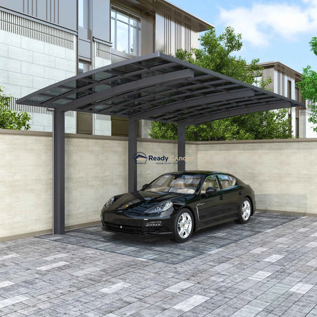 L Shape Cantilever Single Carport - Grey - Ready Canopy