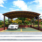 M-Shape Double Carport - Brown - Ready Canopy