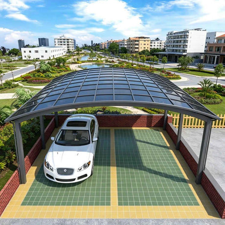 M-Shape Double Carport - Grey - Ready Canopy